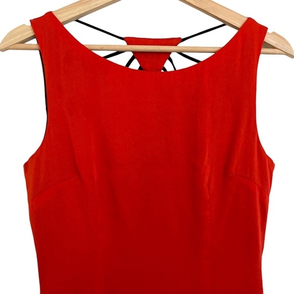 MARA HOFFMAN Red Silk Open String Back Mini Sheath Dress - Picture 3 of 6